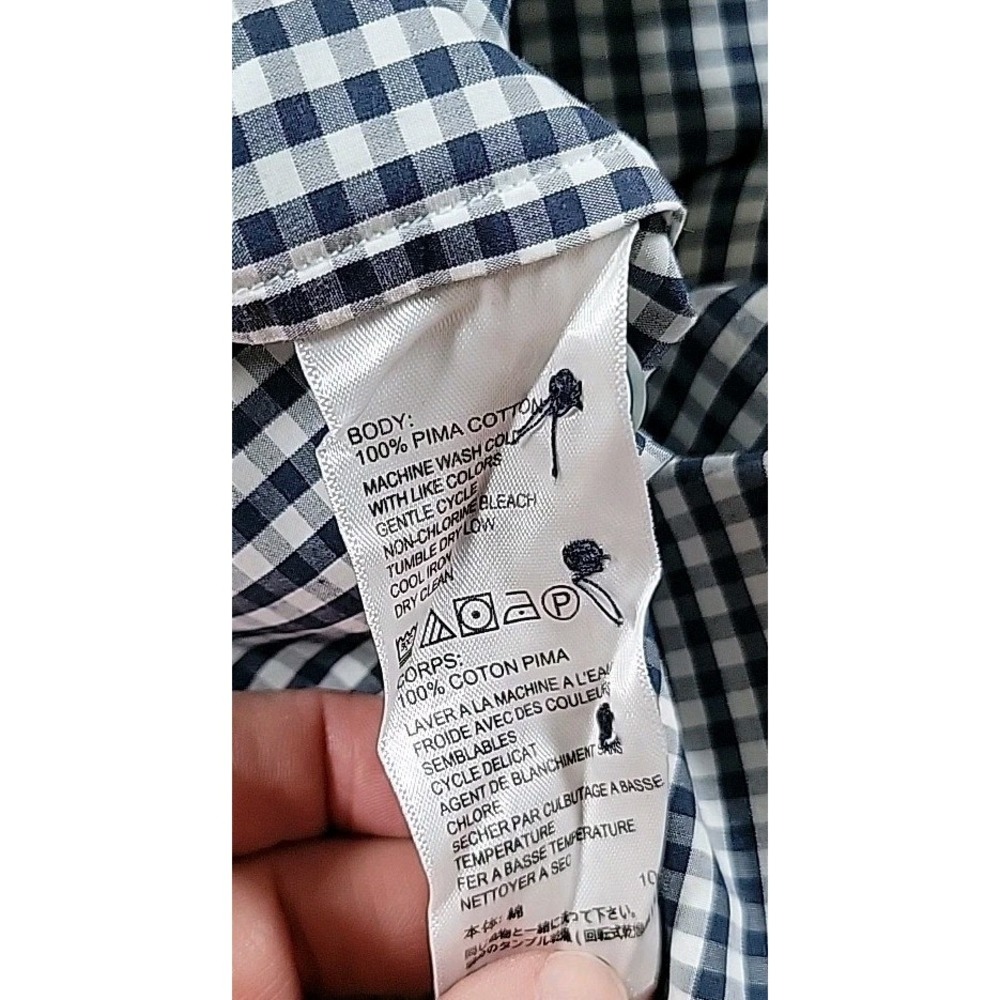 Tommy Bahama LARGE  Button Down Shirt BLUE& White‎ Checked, LOGO - Picture 6 of 11